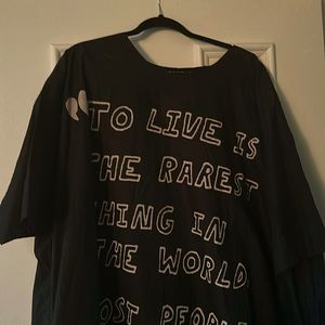 Vintage Magnolia Pearl, black dress with Oscar Wilde say on front. Pockets!!!